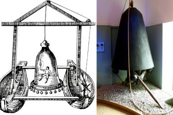 Izquierda: campana de Andréu Ximénez (1655). Derecha: campana de buceo sueca (siglo XVII)
